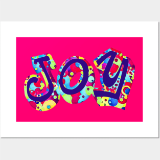 Colorful Joy Typography Art Posters and Art